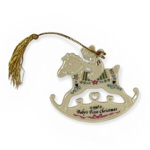 1998 Lenox "Baby's First Christmas" Rocking Horse Ornament